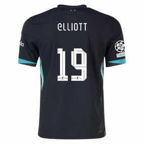 Stretch performance Nike Liverpool Authentic Harvey Elliott Away Jersey w/ Champions League 24/25 (Night Forest/Washed Teal)