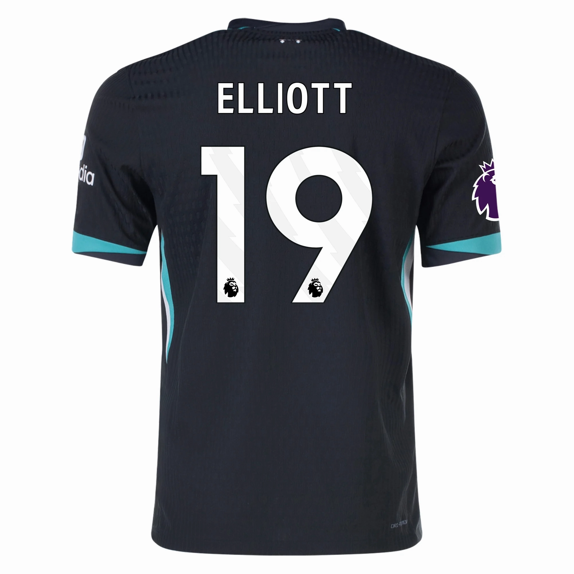 Unstructured Silhouette Nike Liverpool Authentic Harvey Elliott Away Jersey w/ EPL Patch 24/25 (Night Forest/Washed Teal)