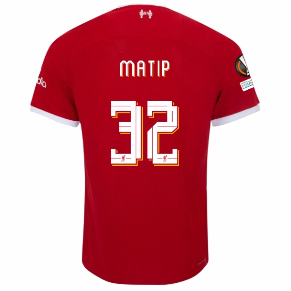 Nike Liverpool Authentic Jo?l Matip Vaporknit Match Home Jersey w/ Europa League Patches 23/24 (Red/White) Seamless construction
