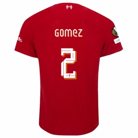 Nike Liverpool Authentic Joe Gomez Vaporknit Match Home Jersey w/ Europa League Patches 23/24 (Red/White) Anti Pilling Construction
