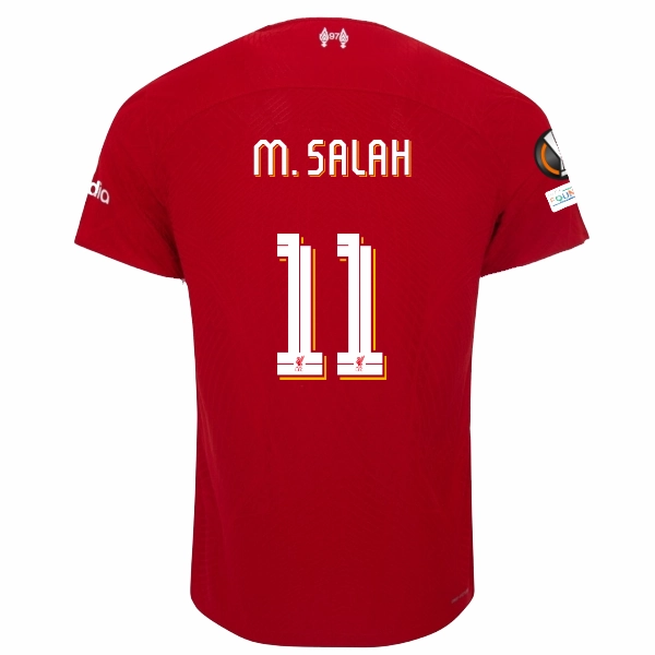 Quick Action Airflow Channel Panels Nike Liverpool Authentic Mohamed Salah Vaporknit Match Home Jersey w/ Europa League Patches 23/24 (Red/White)