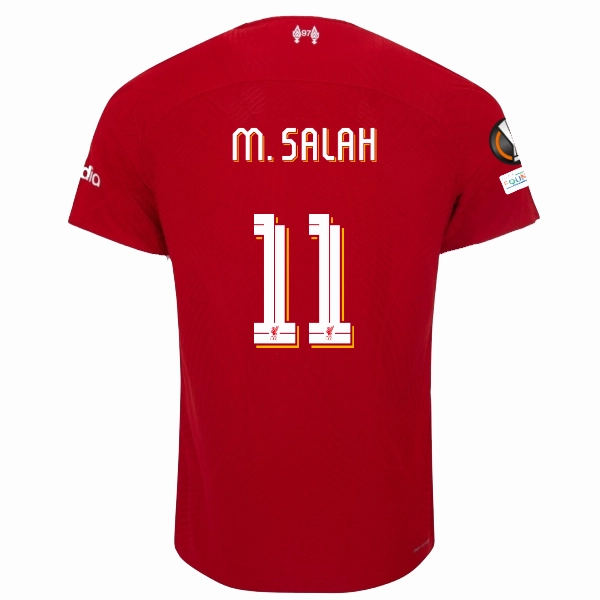 Nike Liverpool Authentic Mohamed Salah Vaporknit Match Home Jersey w/ Europa League Patches 23/24 (Red/White) Lightweight Mesh Panels Mesh Paneling