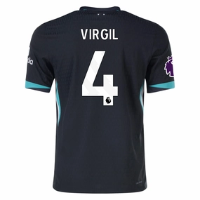 Nike Liverpool Authentic Virgil Van Dijk Away Jersey w/ EPL Patch 24/25 (Night Forest/Washed Teal) Smart Wear Maximum Comfort