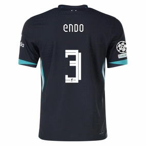 Nike Liverpool Authentic Wataru End?? Away Jersey w/ Champions League 24/25 (Night Forest/Washed Teal) Rapid Dry