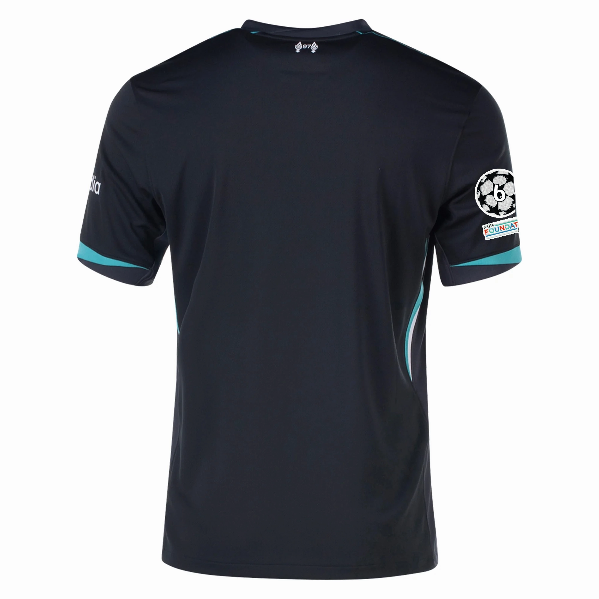 Quick Dry Material Color Blocked Nike Liverpool Away Jersey w/ Champions League Patches 24/25 (Night Forest/Washed Teal)