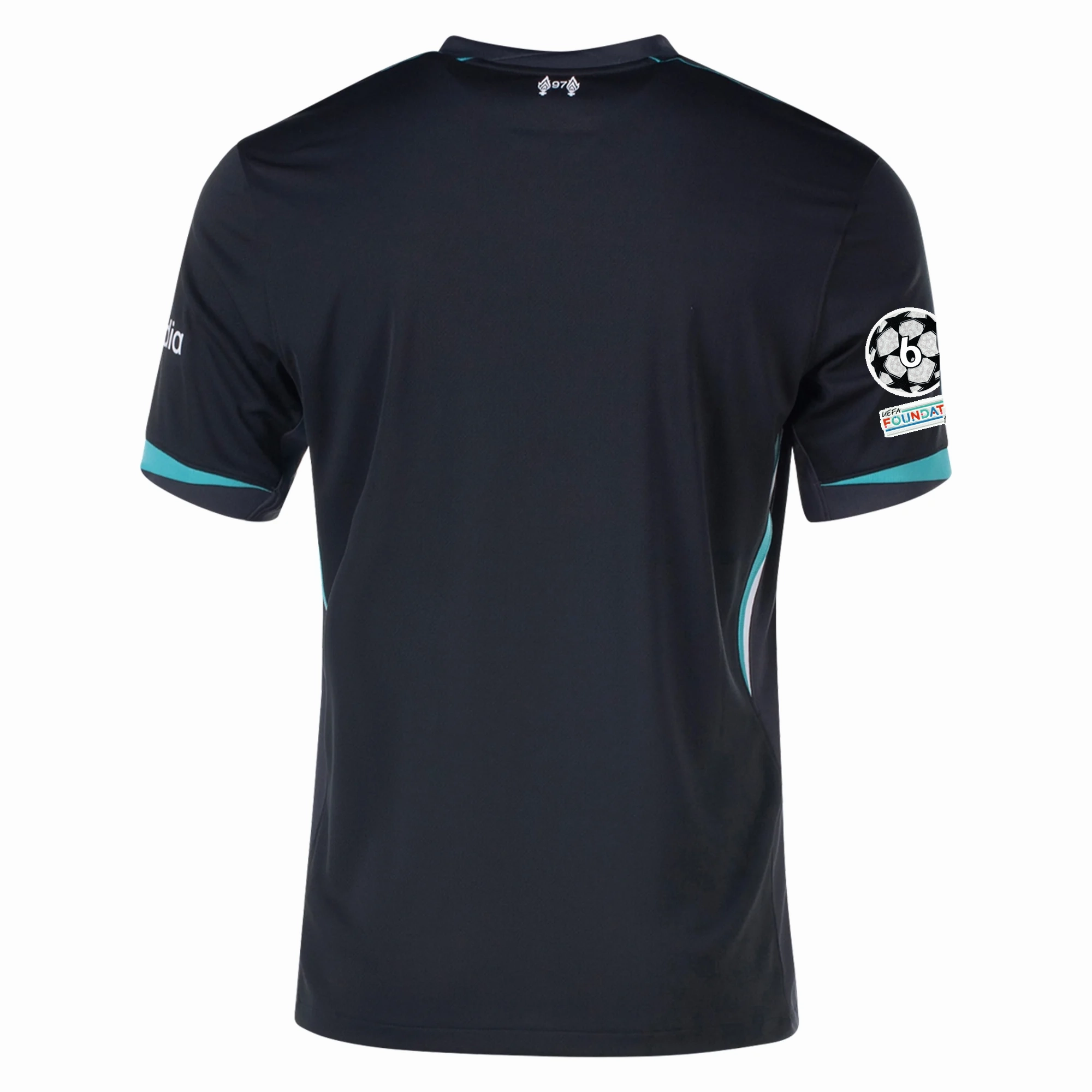 Nike Liverpool Away Jersey w/ Champions League Patches 24/25 (Night Forest/Washed Teal) Reflective Safety Trim Rapid Fit
