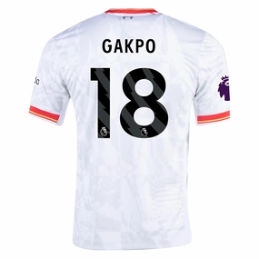 Nike Liverpool Cody Gakpo Third Jersey w/ EPL Patch 24/25 (White/Pure Platinum) Athletic Motion