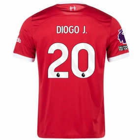 Lightweight Thermal Regulation Ventilated Side Gussets Nike Liverpool Diogo Jota Home Jersey w/ EPL   No Room For Racism Patches 23/24 (Red/White)