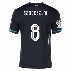 Urban Edge Compact Knit Structure Nike Liverpool Dominik Szoboszlai Away Jersey w/ Champions League Patches 24/25 (Night Forest/Washed Teal)