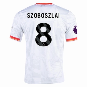 Nike Liverpool Dominik Szoboszlai Third Jersey w/ EPL Patch 24/25 (White/Pure Platinum) Game Day Functional Performance