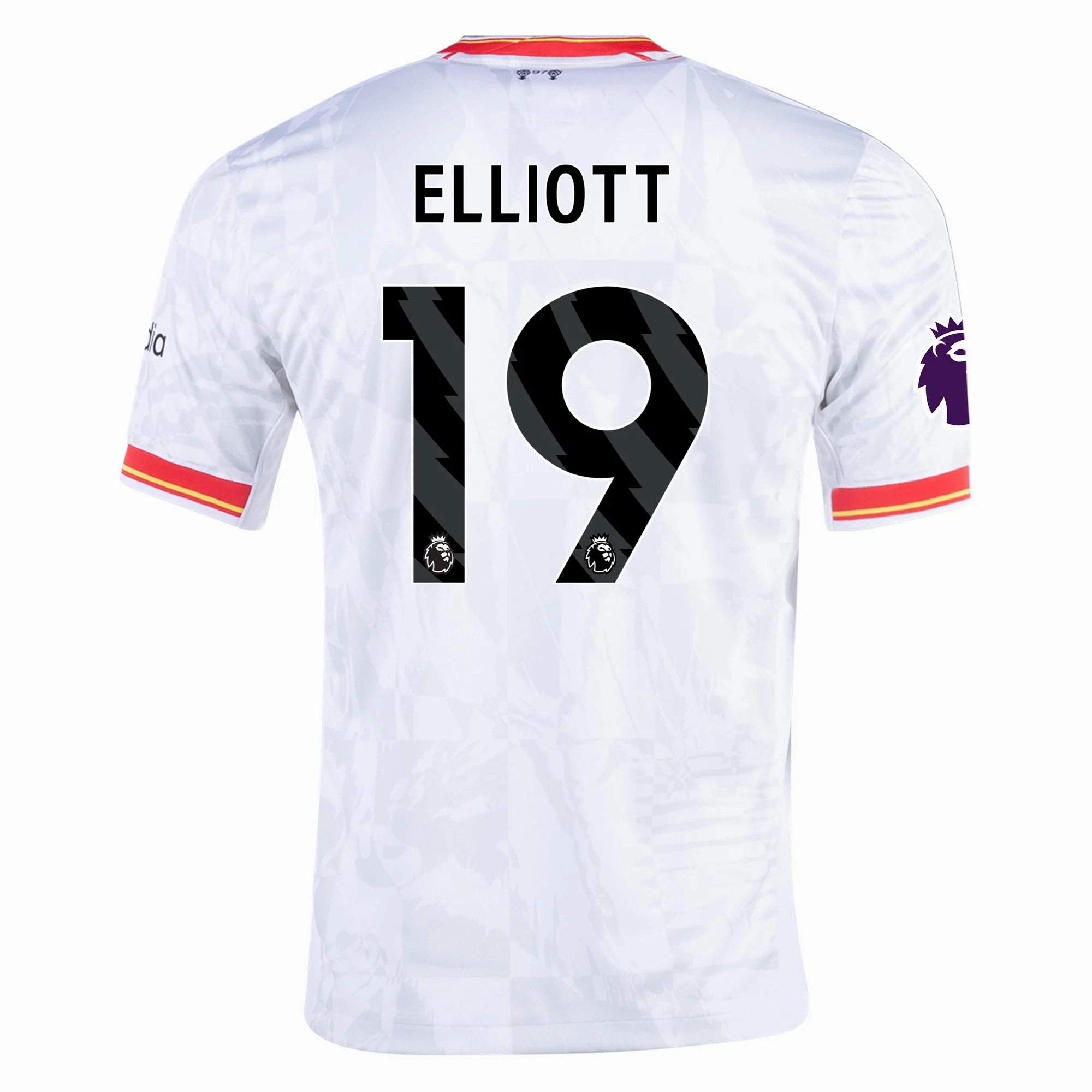 Athletic Performance Bold Lettering Nike Liverpool Harvey Elliott Third Jersey w/ EPL Patch 24/25 (White/Pure Platinum)