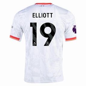 Athletic Performance Bold Lettering Nike Liverpool Harvey Elliott Third Jersey w/ EPL Patch 24/25 (White/Pure Platinum)