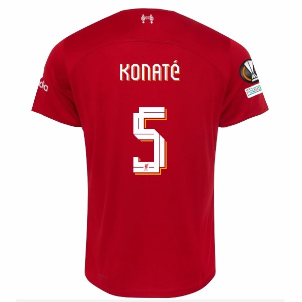 Nike Liverpool Ibrahima Konat?? Home Jersey w/ Europa League Patches 23/24 (Red/White) Dynamic Movement Adaptation Moisture Wicking Technology