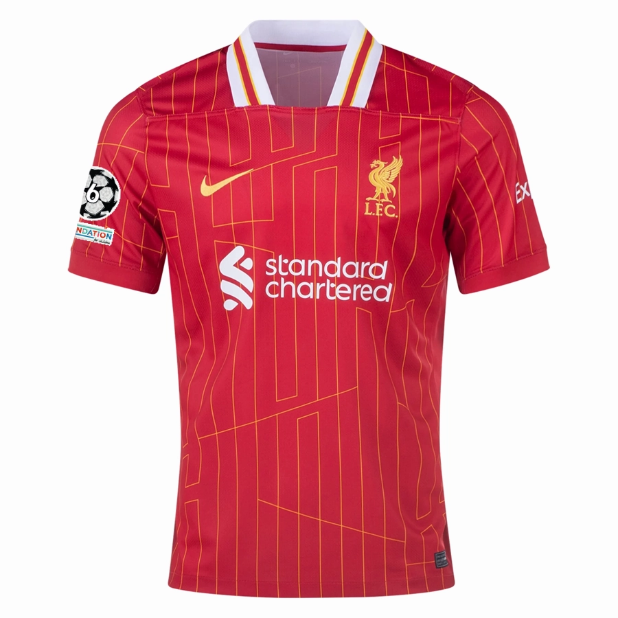 Nike Liverpool Joe Gomez Home Jersey w/ Champions League Patches 24/25 (Gym Red/Chrome Yellow) Ultra Smooth Flat Seams No Bulk