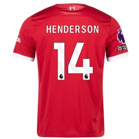 Agile Motion Athletic Outfit Nike Liverpool Jordan Henderson Home Jersey w/ EPL   No Room For Racism Patches 23/24 (Red/White)