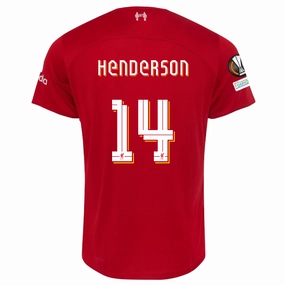 Odor Resistant Clothing Tech Aerodynamic Cut Nike Liverpool Jordan Henderson Home Jersey w/ Europa League Patches 23/24 (Red/White)