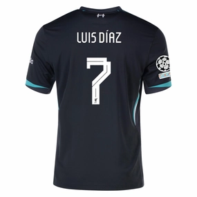 Nike Liverpool Luis Diaz Away Jersey w/ Champions League Patches 24/25 (Night Forest/Washed Teal) Vented Back