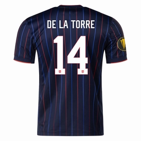 Nike Luca de la Torre United States Away Jersey 25/26 w/ Gold Cup Patch 2025 (Obsidian/Challenge Red) Non Restrictive Mobility Cut