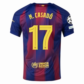 Antibacterial Fiber Blend Nike M. Casado FC Barcelona Home Jersey 25/26 w/ Champions League Patches (Deep Royal Blue/Midwest Gold)