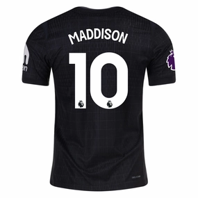 Nike Maddison Tottenham Hotspur Authentic Away Jersey 25/26 w/ EPL Patch (Black/Iron) Open Weave