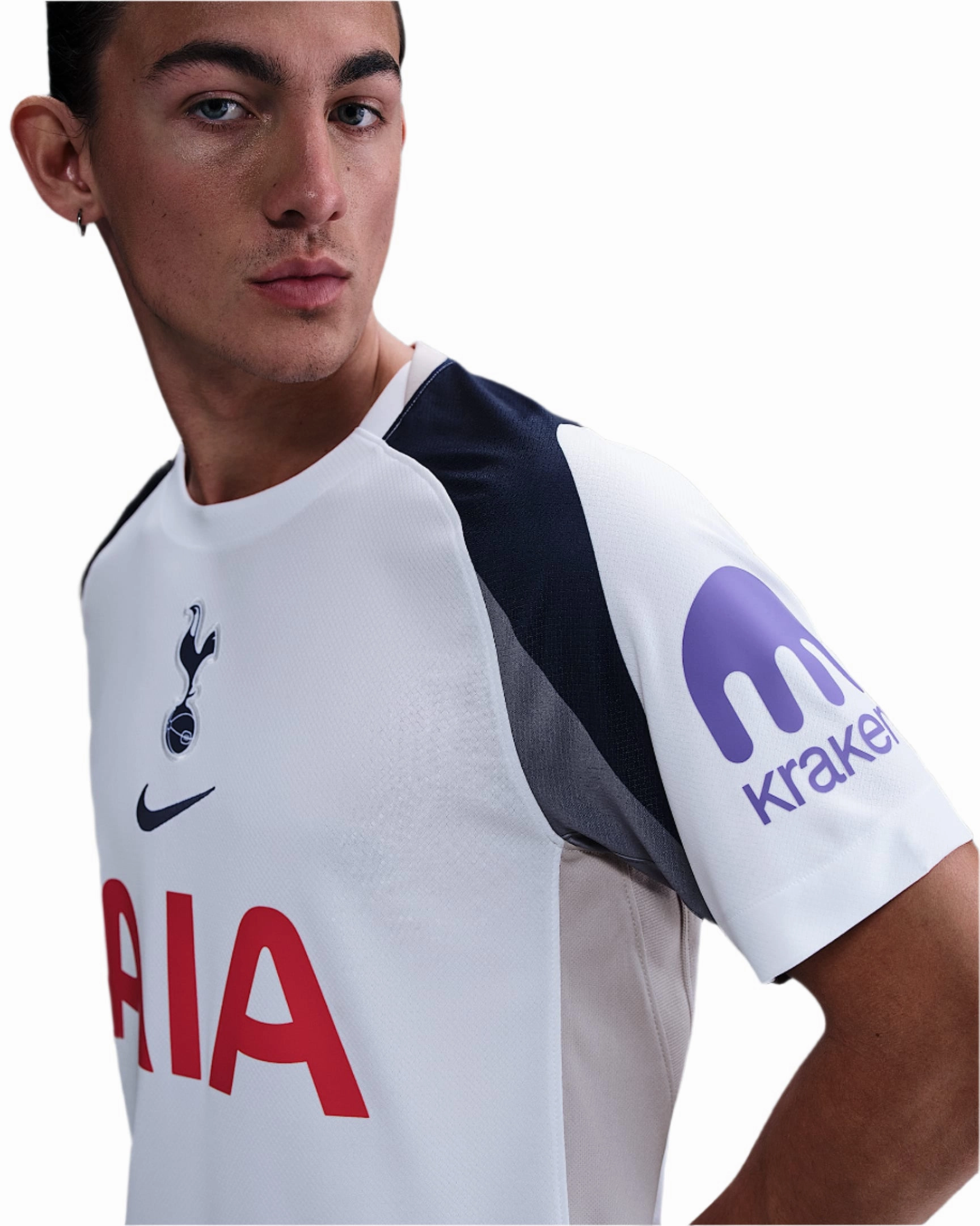 Nike Maddison Tottenham Hotspurs Home Jersey w/ EPL   No Room For Racism Patch 25/26 (White/Iron/Binary Blue) Performance Flex Sporty Performance