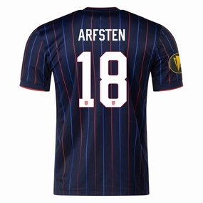 Nike Max Arfsten United States Away Jersey 25/26 w/ Gold Cup Patch 2025 (Obsidian/Challenge Red) Static Resistant Fabric Heat Balance