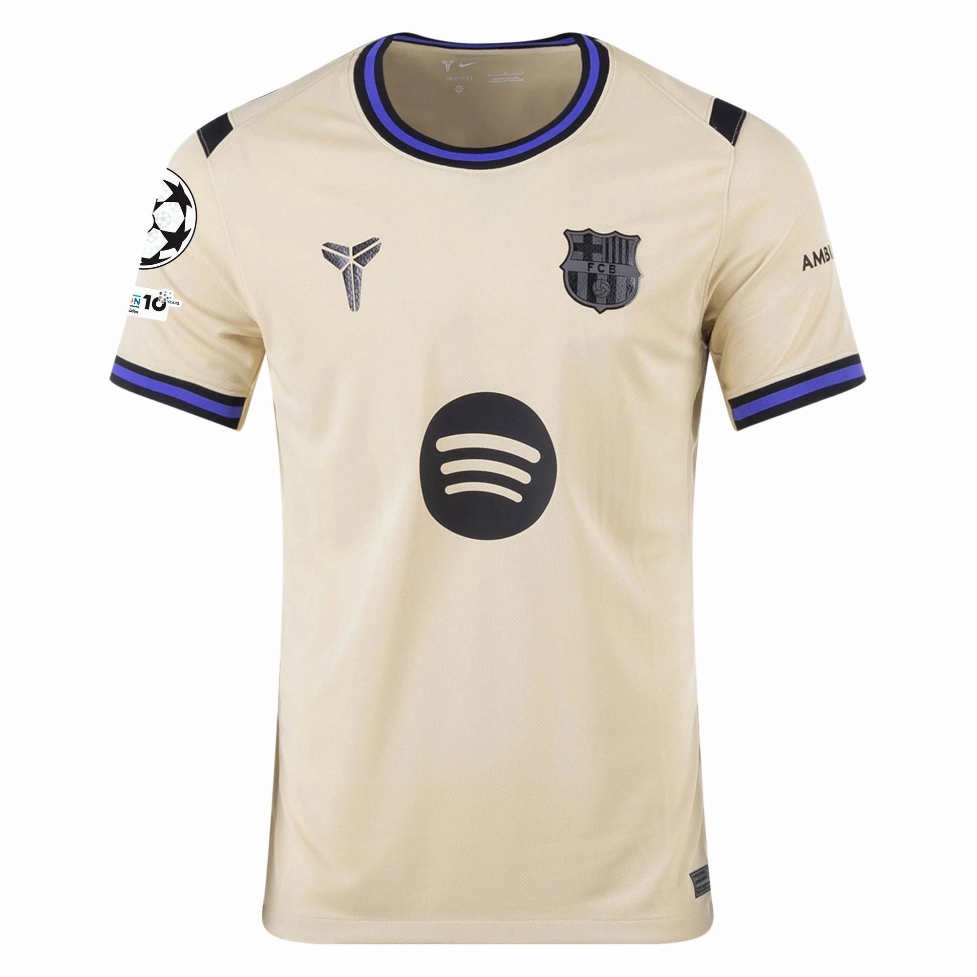 Heat Ready Nike Men's FC Barcelona Away Jersey 25/26 w/ Champions League Patches (Team Gold/Persion Violet/Black)