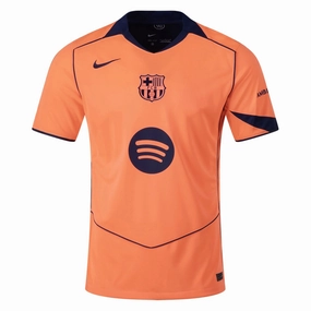 Nike Men's FC Barcelona T90 Third Jersey 25/26 (Bright Mango/Midnight Navy) Training Ready