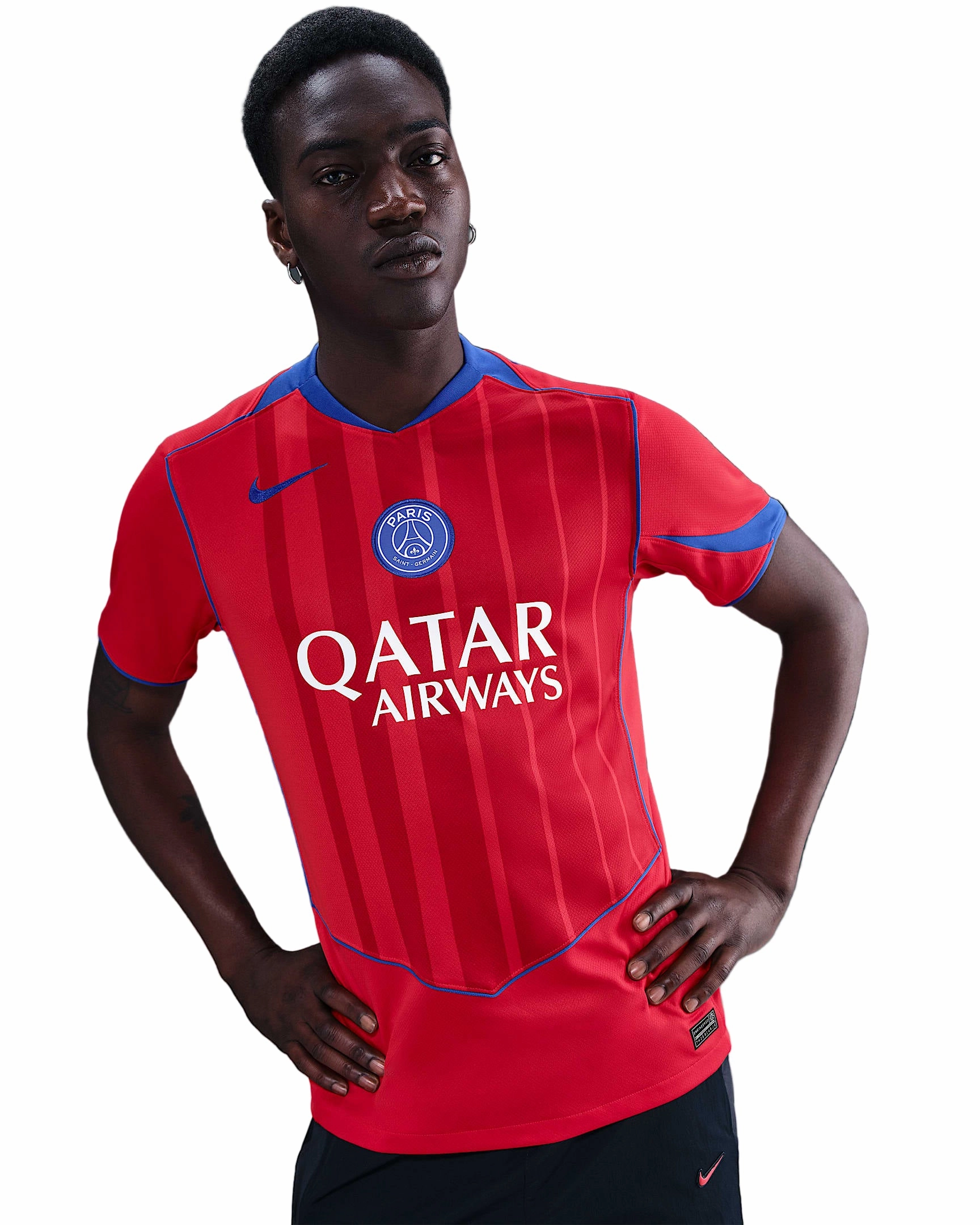 Flatlock stitching Nike Men's PSG T90 Third Jersey 25/26 (Sport Red/Hyper Royal)
