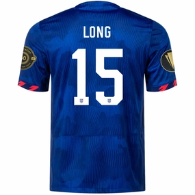 Nike Mens United States Aaron Long Away Jersey w/ Gold Cup Patches 23/24 (Hyper Royal/Loyal Blue) Recycled Material Options subtle style