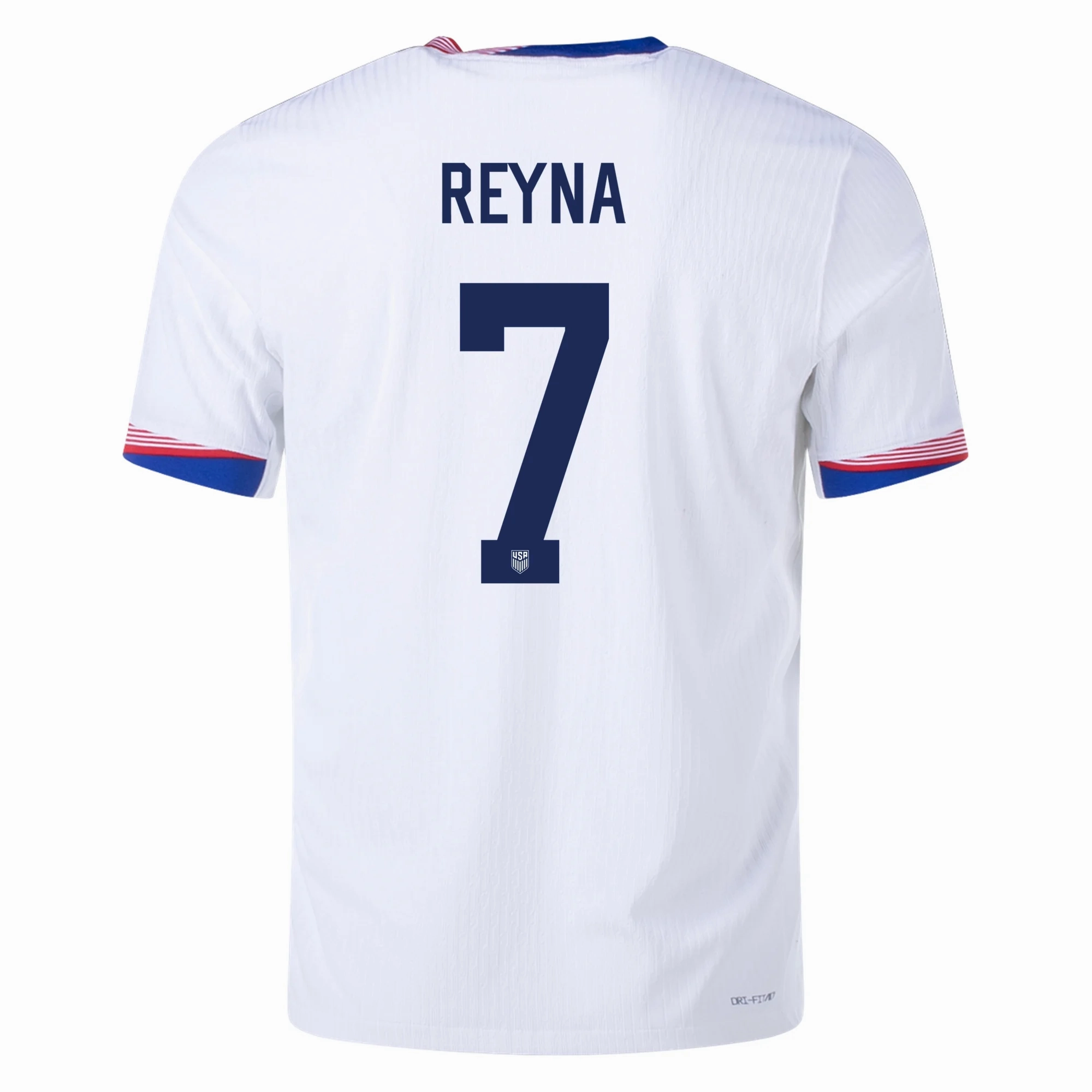 Contoured Side Panels Maximum Comfort Nike Mens United States Authentic Gio Reyna Match Home Jersey 24/25 (White/Obsidian)