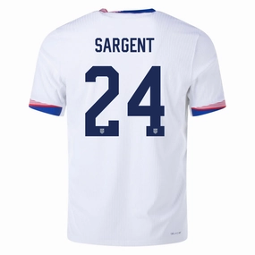 Layered Panel Design Nike Mens United States Authentic Josh Sargent Match Home Jersey 24/25 (White/Obsidian)