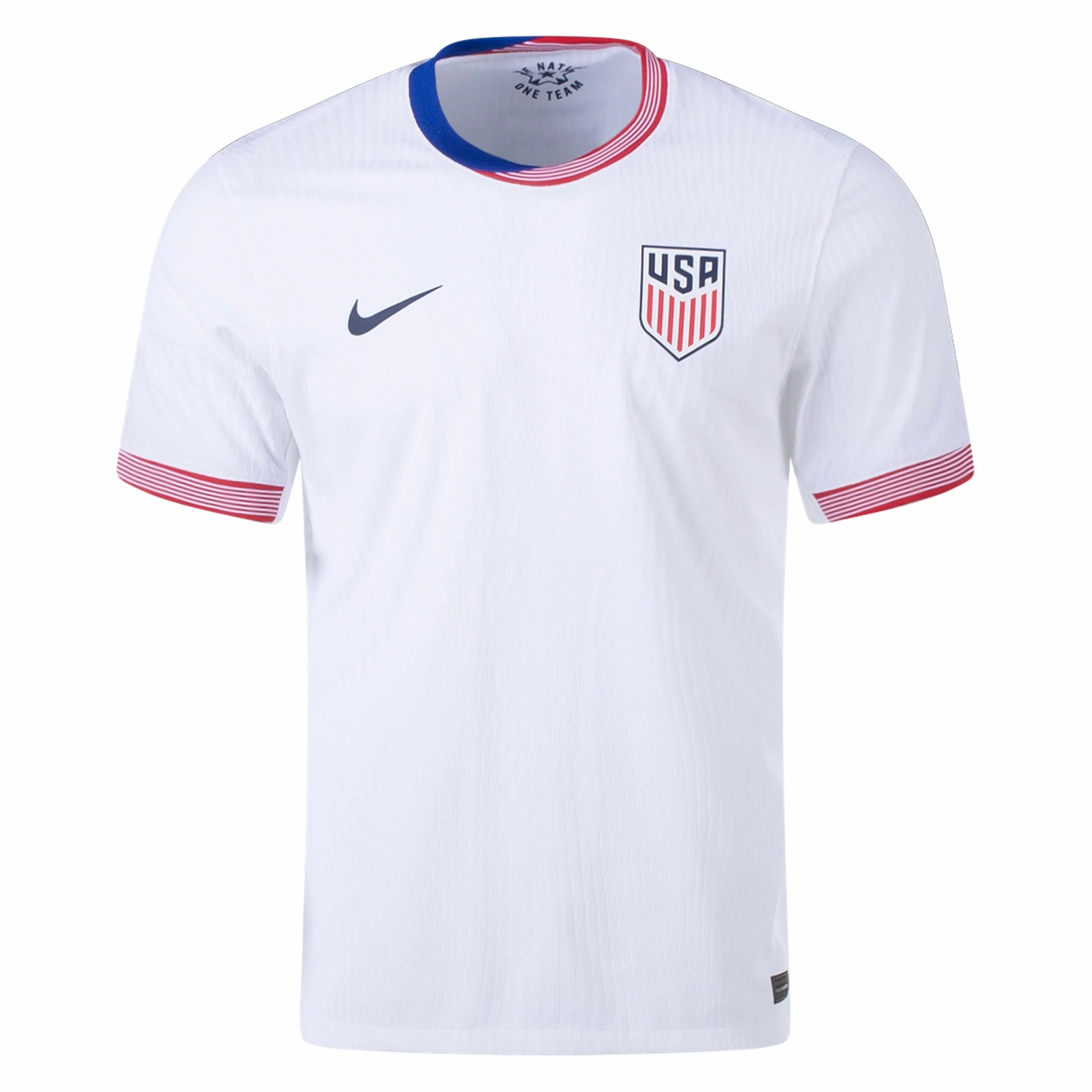 Nike Mens United States Authentic Match Home Jersey 24/25 (White/Obsidian) Contrast Trim Details