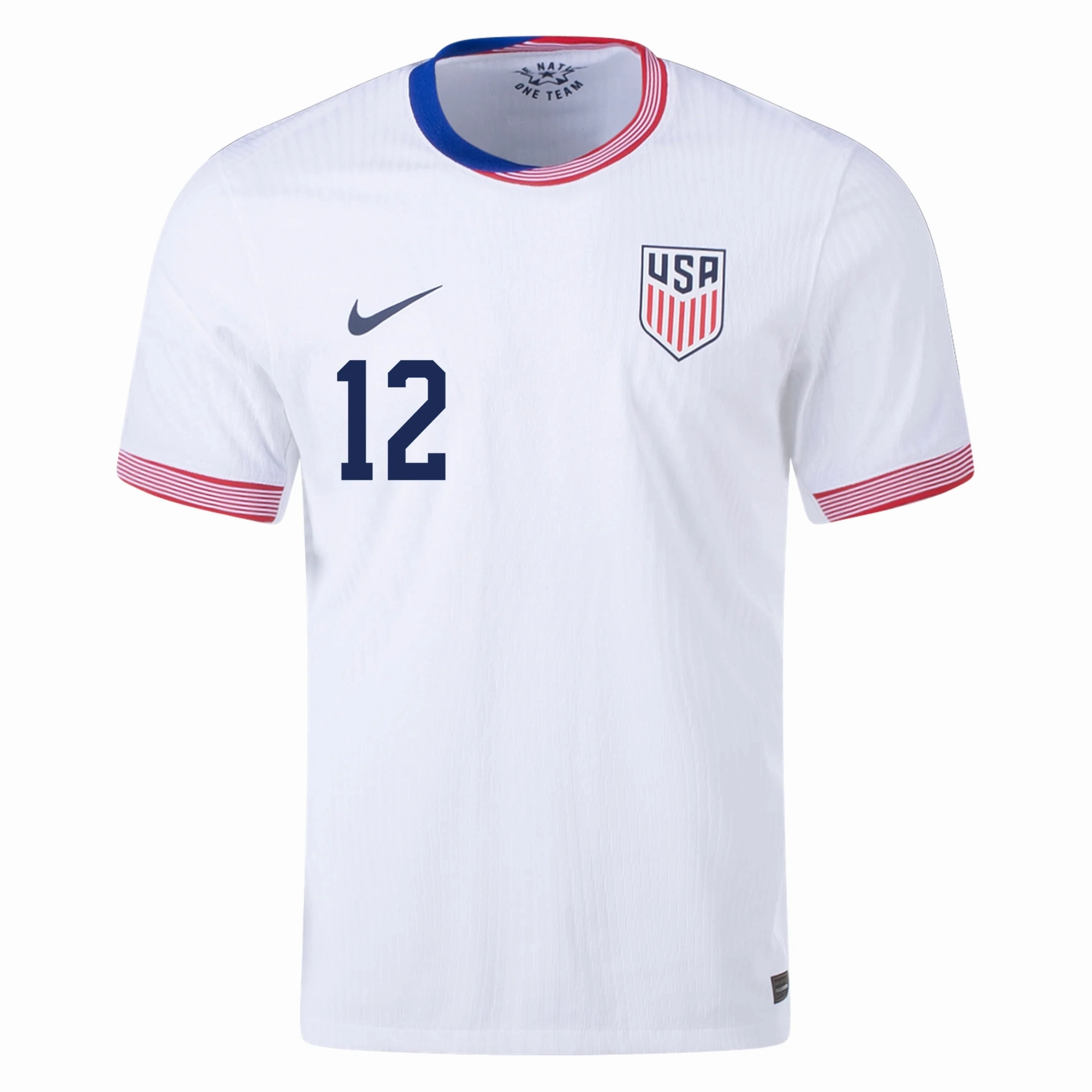 Nike Mens United States Authentic Miles Robsinson Match Home Jersey 24/25 (White/Obsidian) Garment Dyed Finish