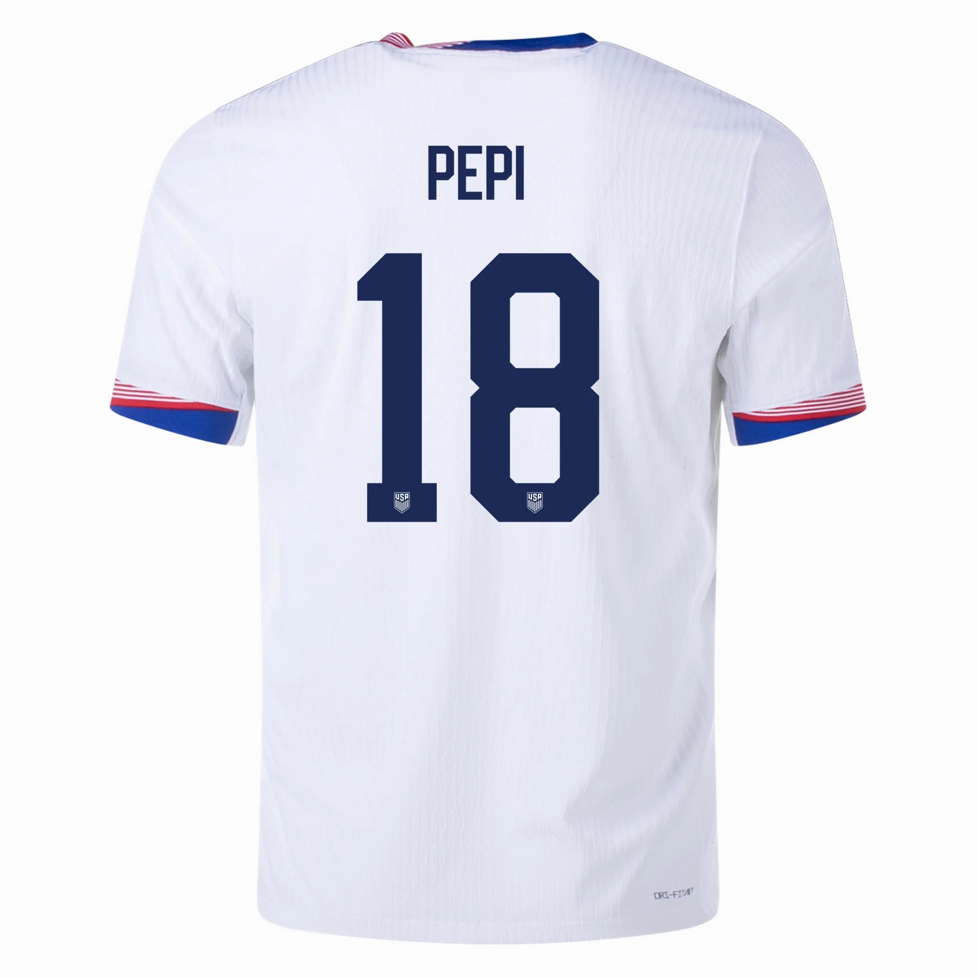 Nike Mens United States Authentic Ricardo Pepi Match Home Jersey 24/25 (White/Obsidian) Precision Cut Eco Friendly Fibers