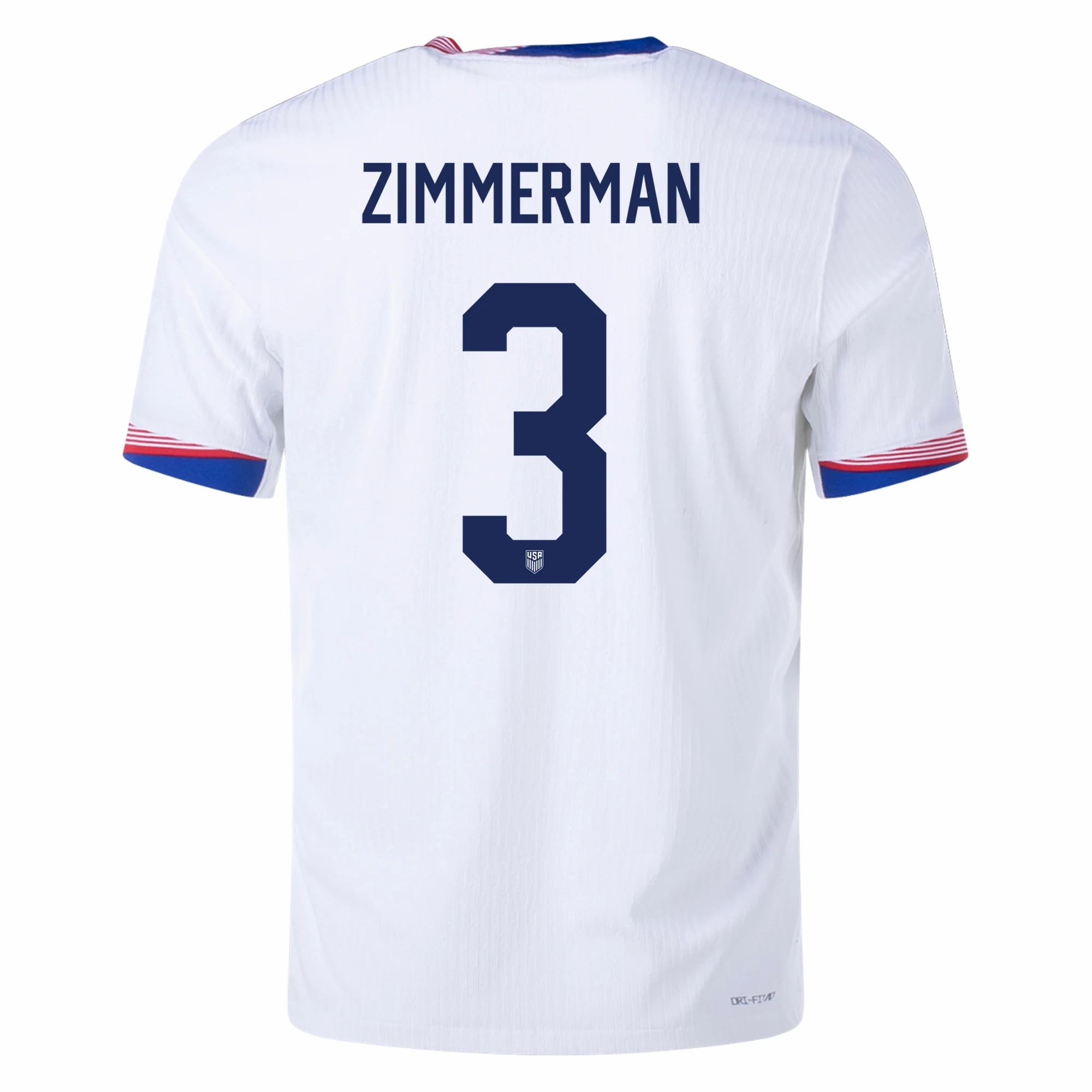 Contrast Trim Details Cool Look Nike Mens United States Authentic Walker Zimmerman Match Home Jersey 24/25 (White/Obsidian)