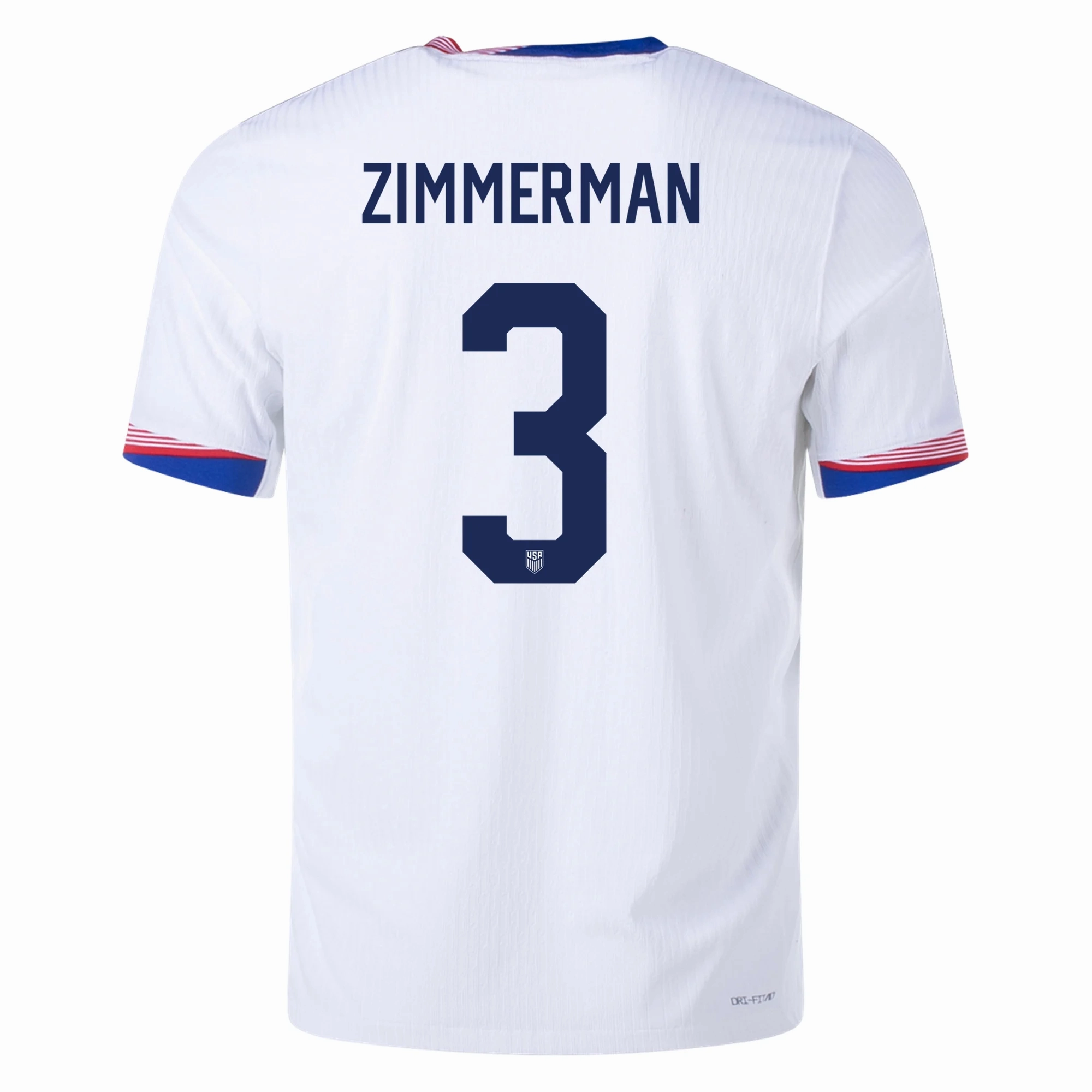 Nike Mens United States Authentic Walker Zimmerman Match Home Jersey 24/25 (White/Obsidian) sprint training