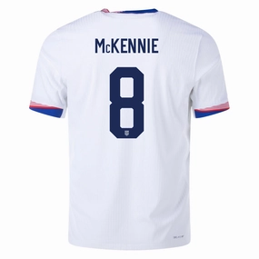 Nike Mens United States Authentic Weston McKennie Match Home Jersey 24/25 (White/Obsidian) Seamless Stitching Design Movement Support