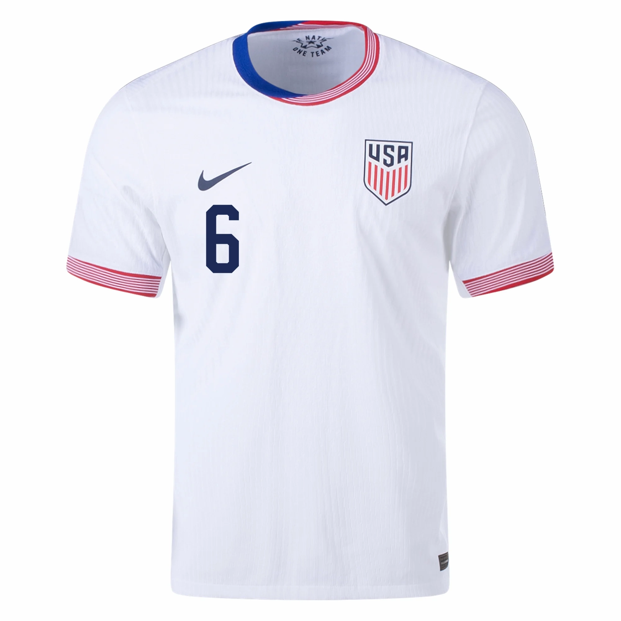 Reinforced Hem Durability All Sport Fit Nike Mens United States Authentic Yunus Musah Match Home Jersey 24/25 (White/Obsidian)