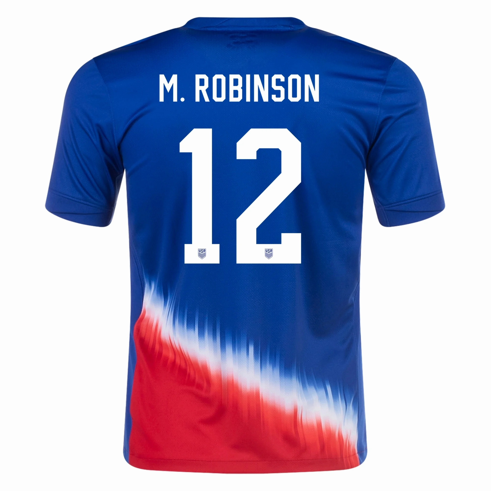 Nike Mens United States Miles Robinson Away Jersey 24/25 (Old Royal/Sport Red) Functional Design Non Restrictive Armholes