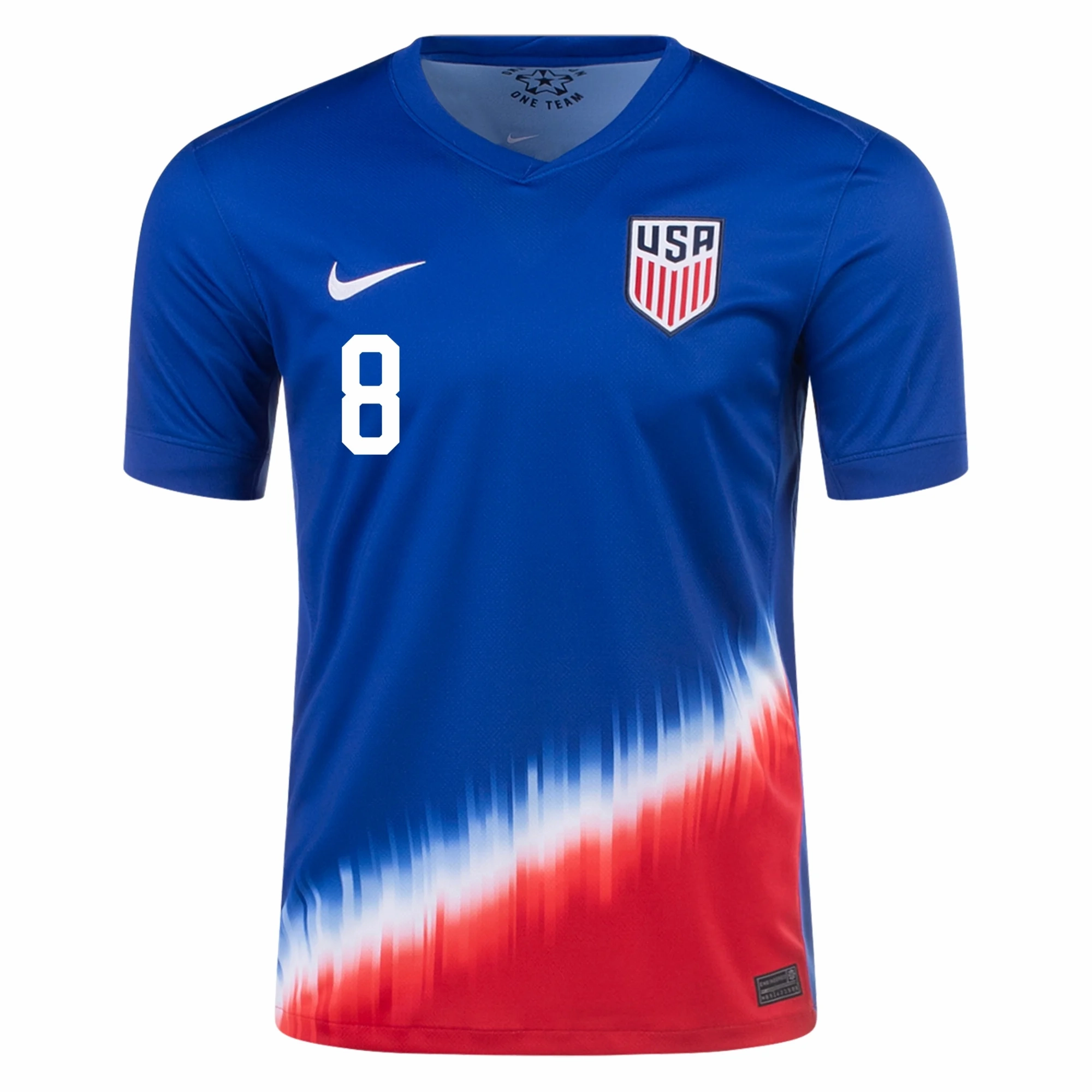 Nike Mens United States Weston McKennie Away Jersey 24/25 (Old Royal/Sport Red) Easy Fit