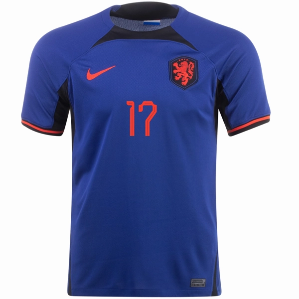 Nike Netherlands Daley Blind Away Jersey 22/23 (Deep Royal/Habanero Red) Sporty Layers