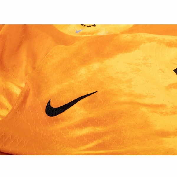 No Slip Gripper Hem High Motion Nike Netherlands De Ligt Match Authentic Home Jersey 22/23 (Laser Orange/Black)