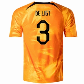 Athletic Day Nike Netherlands De Ligt Match Authentic Home Jersey 22/23 (Laser Orange/Black)