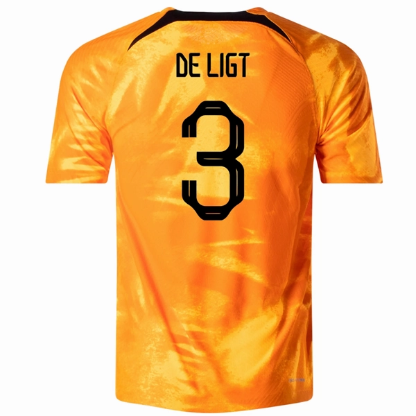 Athletic Day Nike Netherlands De Ligt Match Authentic Home Jersey 22/23 (Laser Orange/Black)
