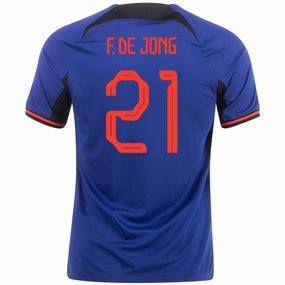 warm weather Nike Netherlands Frenkie De Jong Away Jersey 22/23 (Deep Royal/Habanero Red)