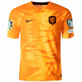 All Weather Adapt Fabric Nike Netherlands Home Match Authentic Jersey w/ Euro Qualifying Patches 22/23 (Laser Orange/Black)