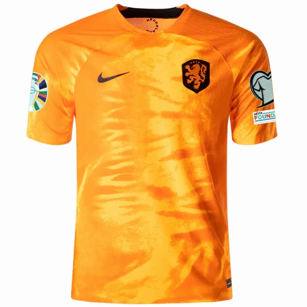 Nike Netherlands Home Match Authentic Jersey w/ Euro Qualifying Patches 22/23 (Laser Orange/Black) Game Utility Outdoor Essentials