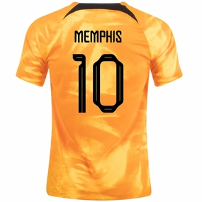 Nike Netherlands Memphis Depay Home Jersey 22/23 (Laser Orange/Black) Relaxed Fit Technology Casual Motion