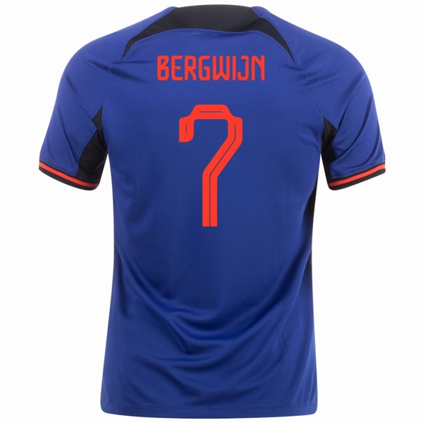 Speed Comfort Nike Netherlands Steven Bergwijn Away Jersey 22/23 (Deep Royal/Habanero Red)